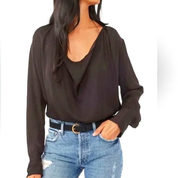 Free People Tops - Free People  Shine Bright Cowl Neck Oversized Blouse